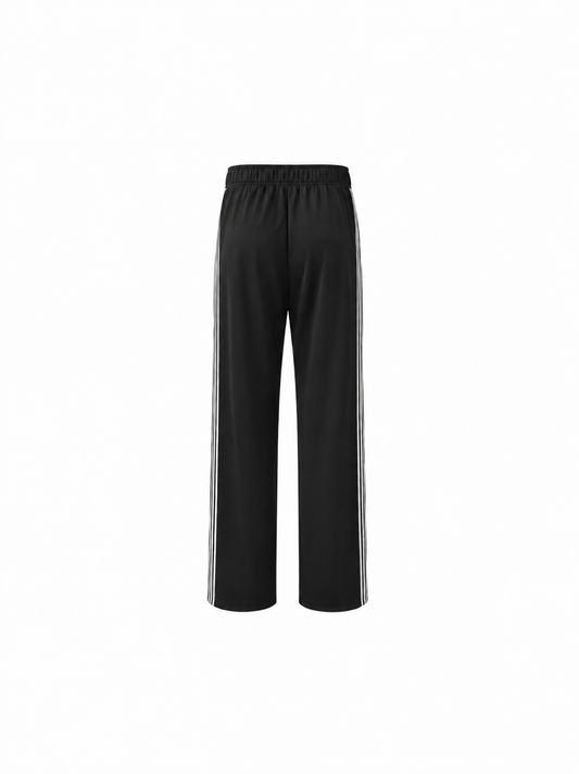 Black 3 Striped Track Pants